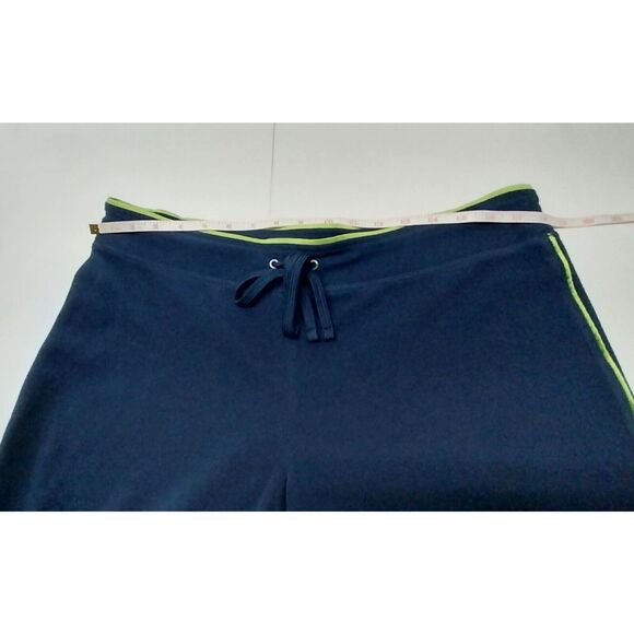 Tek Gear Mens Junior Large Sweatpants Navy Blue Lime Green Straight Leg Lounge - Picture 6 of 14